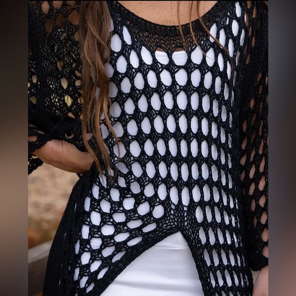 Black Crochet Cover-Up - Picture 5 of 7